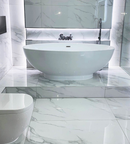 Picture of Timeless White Carrara Polished Marble Effect Porcelain Tiles