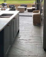 Picture of Umbrian Grey Brushed Sandstone Outdoor Paving Slabs