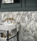 Picture of Lucia Arabescato Fluted Marble Effect Porcelain Tiles