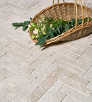Picture of Dijon Tumbled Herringbone Limestone Cobbles