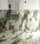 Picture of Iris Green Polished Marble Effect Porcelain Tiles